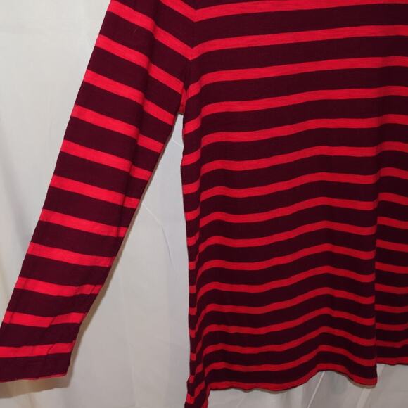Old Navy T Shirt 3/4 Sleeve Size Large Red Pink Stiped - Picture 8 of 13